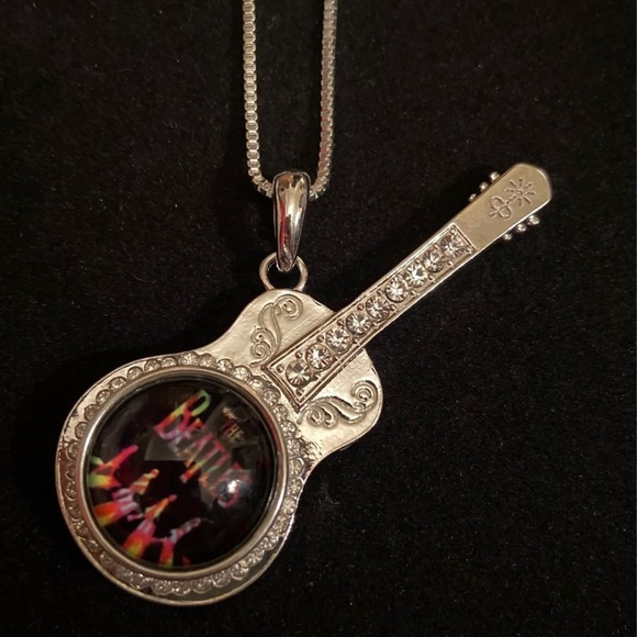 The Beatles Jewelry - Beatles Rhinestone Guitar Necklaces